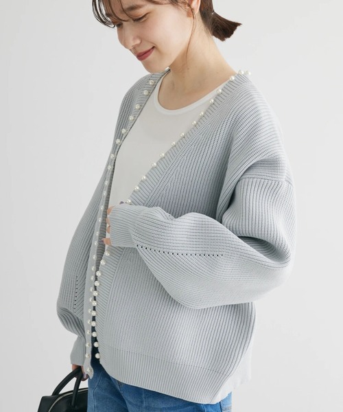 ELENCARE DUE(エレンカーレデュエ)の「・ELENCARE DUEパールトッパーカーディガン(カーディガン/ボレロ・レディース・グレー/イエロー/アイボリー/ブラック・FREE)」の3枚目の写真