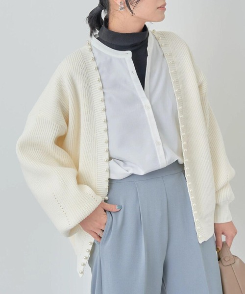 ELENCARE DUE(エレンカーレデュエ)の「・ELENCARE DUEパールトッパーカーディガン(カーディガン/ボレロ・レディース・グレー/イエロー/アイボリー/ブラック・FREE)」の1枚目の写真