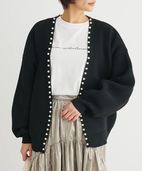 ELENCARE DUE(エレンカーレデュエ)の「・ELENCARE DUEパールトッパーカーディガン(カーディガン/ボレロ・レディース・グレー/イエロー/アイボリー/ブラック・FREE)」の2枚目の写真