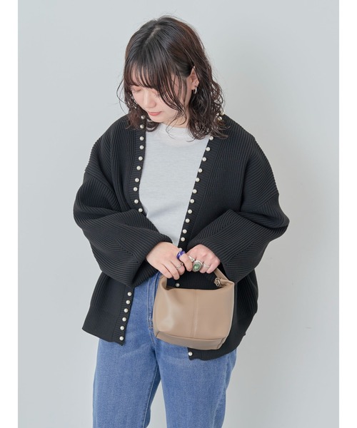 ELENCARE DUE(エレンカーレデュエ)の「・ELENCARE DUEパールトッパーカーディガン(カーディガン/ボレロ・レディース・グレー/イエロー/アイボリー/ブラック・FREE)」の5枚目の写真