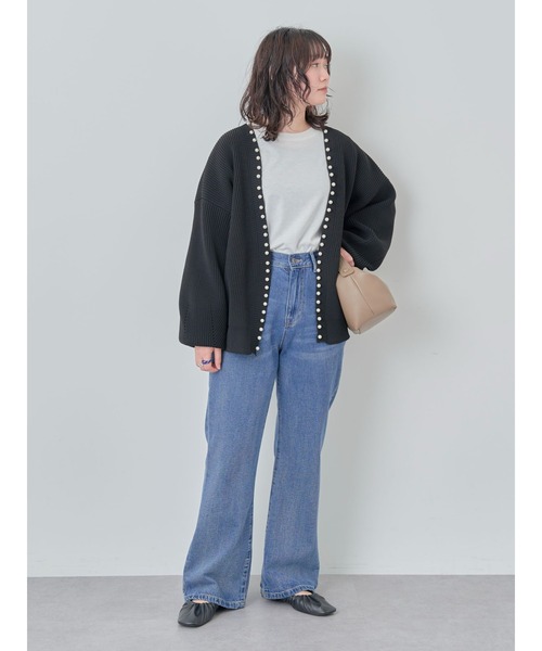 ELENCARE DUE(エレンカーレデュエ)の「・ELENCARE DUEパールトッパーカーディガン(カーディガン/ボレロ・レディース・グレー/イエロー/アイボリー/ブラック・FREE)」の7枚目の写真