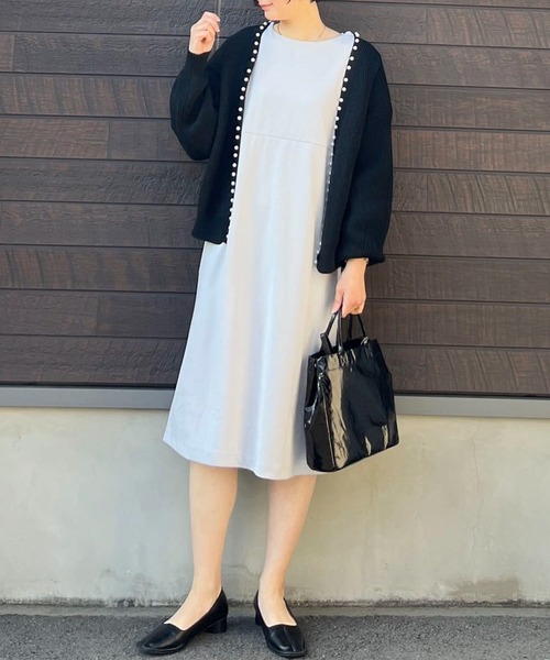 ELENCARE DUE(エレンカーレデュエ)の「・ELENCARE DUEパールトッパーカーディガン(カーディガン/ボレロ・レディース・グレー/イエロー/アイボリー/ブラック・FREE)」の14枚目の写真