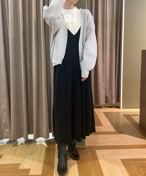 ELENCARE DUE(エレンカーレデュエ)の「・ELENCARE DUEパールトッパーカーディガン(カーディガン/ボレロ・レディース・グレー/イエロー/アイボリー/ブラック・FREE)」の15枚目の写真