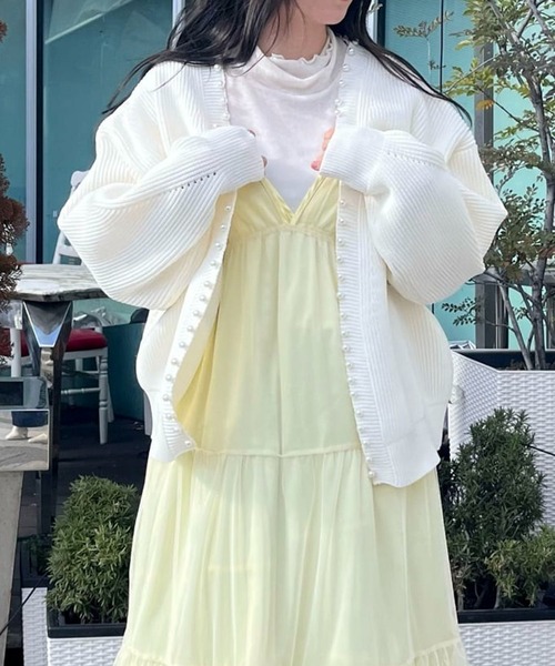 ELENCARE DUE(エレンカーレデュエ)の「・ELENCARE DUEパールトッパーカーディガン(カーディガン/ボレロ・レディース・グレー/イエロー/アイボリー/ブラック・FREE)」の13枚目の写真