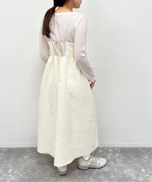 U by SPICK&SPAN(ユーバイスピックアンドスパン)の「フクレジャガードロングキャミワンピース(ワンピース・レディース・ブラック/ホワイト・FREE)」の19枚目の写真