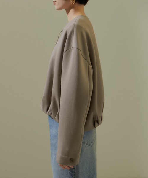 SALON adam et rope'（サロン アダム エ ロペ）の「[24SS]クロップドコクーンブルゾン【洗える】（ブルゾン・レディース・ブラック/ベージュ系その他・FREE）」の8枚目の写真