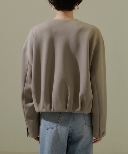 SALON adam et rope'（サロン アダム エ ロペ）の「[24SS]クロップドコクーンブルゾン【洗える】（ブルゾン・レディース・ブラック/ベージュ系その他・FREE）」の9枚目の写真