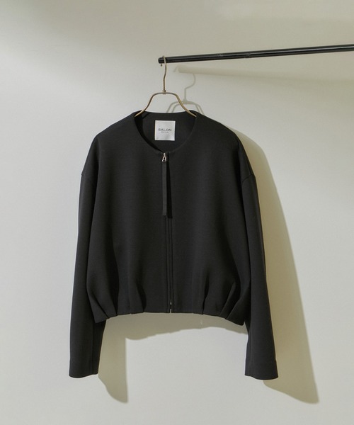 SALON adam et rope'（サロン アダム エ ロペ）の「[24SS]クロップドコクーンブルゾン【洗える】（ブルゾン・レディース・ブラック/ベージュ系その他・FREE）」の18枚目の写真