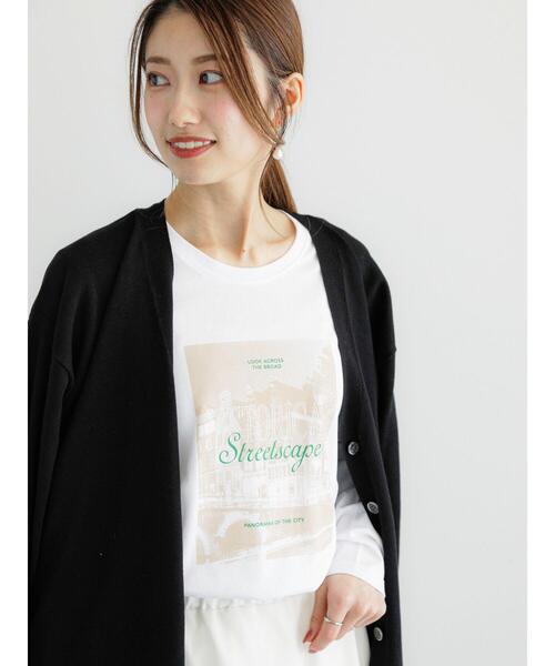 Te chichi（テチチ）の「フォトプリントロンTee（Tシャツ/カットソー・レディース・ベージュ/オフホワイト/ブラック・F）」の2枚目の写真