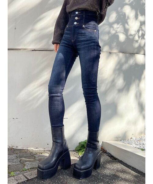 EMODA（エモダ）の「【ELDER】FIXハイウエストデニム（デニムパンツ・レディース・ブラック/インディゴブルー・X-SMALL/SMALL/MEDIUM）」の10枚目の写真