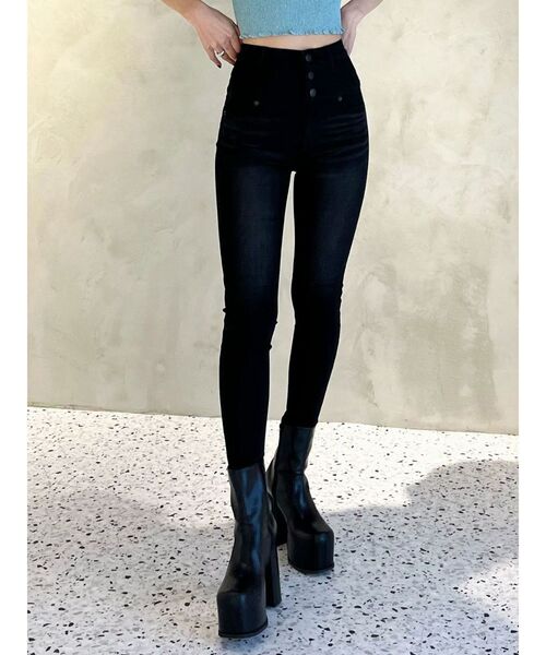 EMODA（エモダ）の「【ELDER】FIXハイウエストデニム（デニムパンツ・レディース・ブラック/インディゴブルー・X-SMALL/SMALL/MEDIUM）」の12枚目の写真