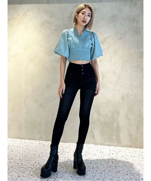 EMODA（エモダ）の「【ELDER】FIXハイウエストデニム（デニムパンツ・レディース・ブラック/インディゴブルー・X-SMALL/SMALL/MEDIUM）」の14枚目の写真