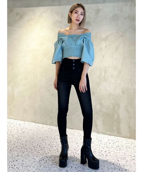 EMODA（エモダ）の「【ELDER】FIXハイウエストデニム（デニムパンツ・レディース・ブラック/インディゴブルー・X-SMALL/SMALL/MEDIUM）」の15枚目の写真