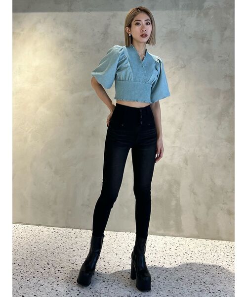 EMODA（エモダ）の「【ELDER】FIXハイウエストデニム（デニムパンツ・レディース・ブラック/インディゴブルー・X-SMALL/SMALL/MEDIUM）」の16枚目の写真