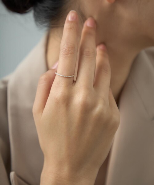 Jouete レイヤーダイヤモンドリング(13号)K10YG