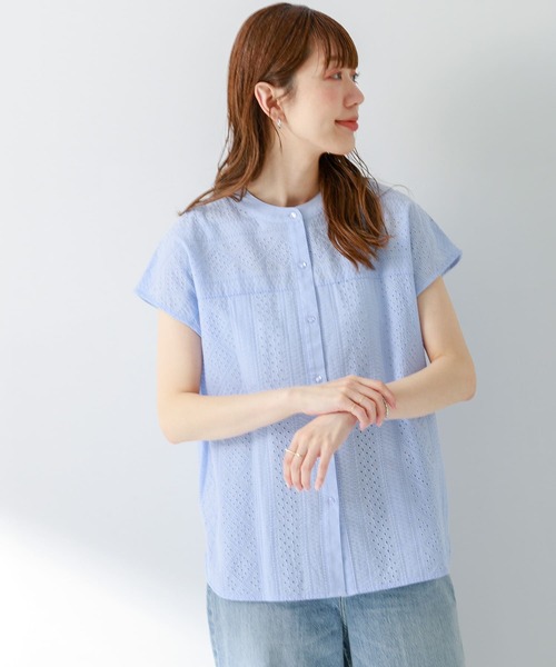 URBAN RESEARCH Sonny Label（アーバンリサーチサニーレーベル）の「バンドカラーコットンレースシャツ（シャツ/ブラウス・レディース・ピンク/ブルー系その他/ロイヤルブルー/オフホワイト/ブラック・FREE）」の18枚目の写真