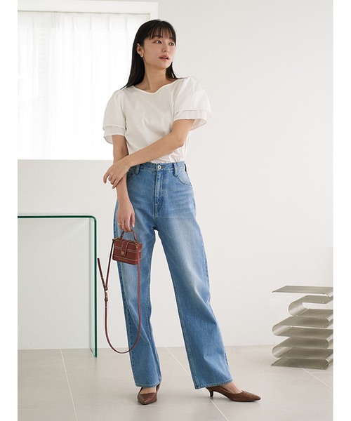 Stylevoice for xxx（スタイルヴォイスフォー）の「ダブルパフスリーブブラウス（シャツ/ブラウス・レディース・ライトブルー/オフホワイト・FREE）」の15枚目の写真