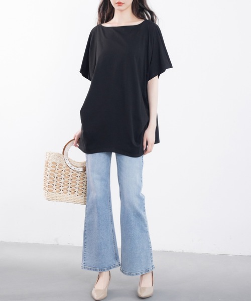 SAISON DE PAPILLON(セゾンドパピヨン)の「ボートネックカットソーTシャツ(Tシャツ/カットソー・レディース・ホワイト/ベージュ/ブラック・フリー)」の17枚目の写真