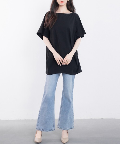 SAISON DE PAPILLON(セゾンドパピヨン)の「ボートネックカットソーTシャツ(Tシャツ/カットソー・レディース・ホワイト/ベージュ/ブラック・フリー)」の18枚目の写真