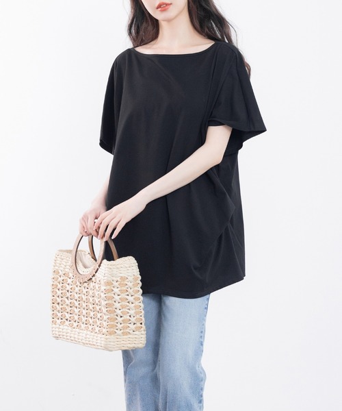 SAISON DE PAPILLON(セゾンドパピヨン)の「ボートネックカットソーTシャツ(Tシャツ/カットソー・レディース・ホワイト/ベージュ/ブラック・フリー)」の19枚目の写真