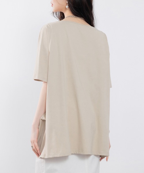 SAISON DE PAPILLON(セゾンドパピヨン)の「ボートネックカットソーTシャツ(Tシャツ/カットソー・レディース・ホワイト/ベージュ/ブラック・フリー)」の11枚目の写真