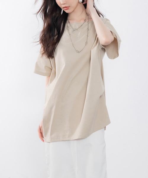 SAISON DE PAPILLON(セゾンドパピヨン)の「ボートネックカットソーTシャツ(Tシャツ/カットソー・レディース・ホワイト/ベージュ/ブラック・フリー)」の16枚目の写真