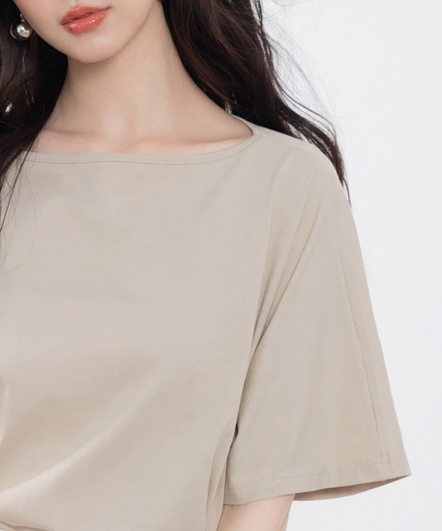 SAISON DE PAPILLON(セゾンドパピヨン)の「ボートネックカットソーTシャツ(Tシャツ/カットソー・レディース・ホワイト/ベージュ/ブラック・フリー)」の7枚目の写真