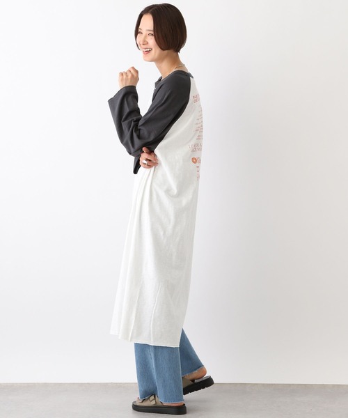 LEPSIM（レプシィム）の「ラグランプリントワンピース　102683（ワンピース・レディース・ベージュ/チャコールグレー・FREE）」の5枚目の写真