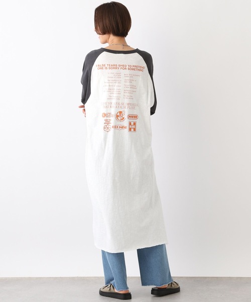 LEPSIM（レプシィム）の「ラグランプリントワンピース　102683（ワンピース・レディース・ベージュ/チャコールグレー・FREE）」の6枚目の写真