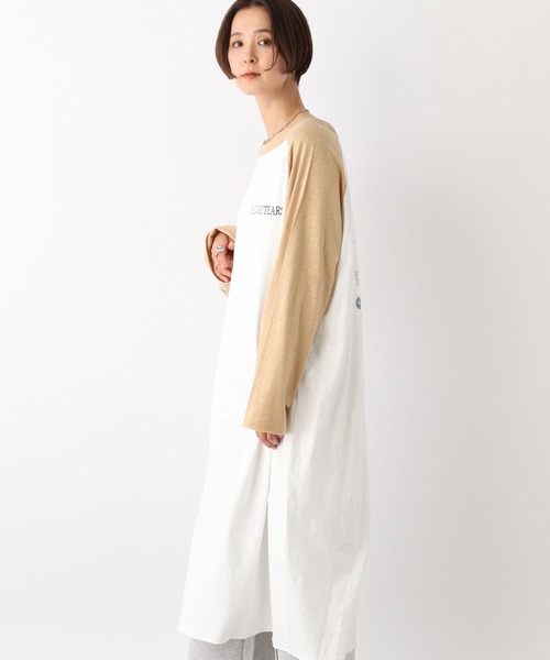 LEPSIM（レプシィム）の「ラグランプリントワンピース　102683（ワンピース・レディース・ベージュ/チャコールグレー・FREE）」の12枚目の写真