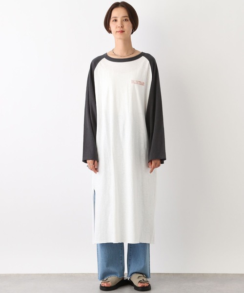 LEPSIM（レプシィム）の「ラグランプリントワンピース　102683（ワンピース・レディース・ベージュ/チャコールグレー・FREE）」の14枚目の写真