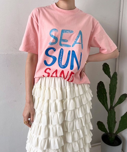 Jewelobe(ジュエローブ)の「ビッグカラーロゴオーバーサイズTシャツ(Tシャツ/カットソー・レディース・ブラック/イエロー/ピンク・FREE)」の12枚目の写真