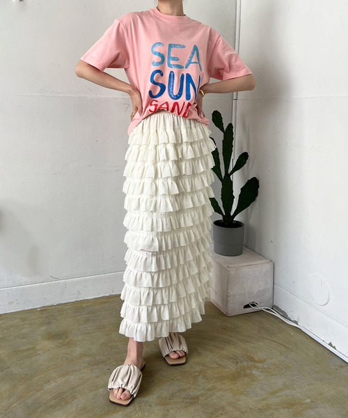 Jewelobe(ジュエローブ)の「ビッグカラーロゴオーバーサイズTシャツ(Tシャツ/カットソー・レディース・ブラック/イエロー/ピンク・FREE)」の14枚目の写真