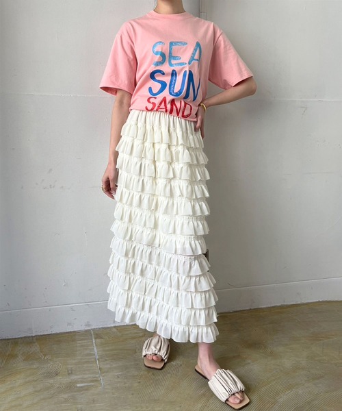 Jewelobe(ジュエローブ)の「ビッグカラーロゴオーバーサイズTシャツ(Tシャツ/カットソー・レディース・ブラック/イエロー/ピンク・FREE)」の15枚目の写真