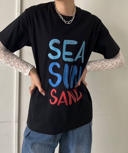 Jewelobe(ジュエローブ)の「ビッグカラーロゴオーバーサイズTシャツ(Tシャツ/カットソー・レディース・ブラック/イエロー/ピンク・FREE)」の16枚目の写真