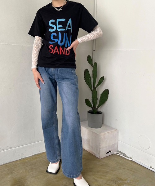 Jewelobe(ジュエローブ)の「ビッグカラーロゴオーバーサイズTシャツ(Tシャツ/カットソー・レディース・ブラック/イエロー/ピンク・FREE)」の8枚目の写真