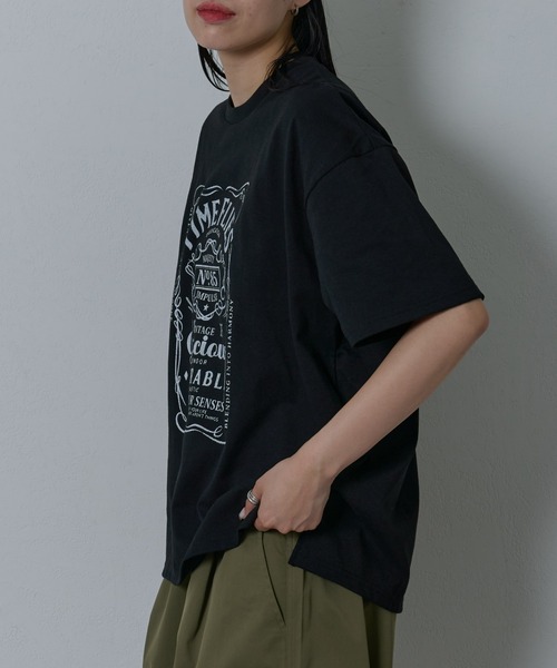 COLONY 2139(コロニートゥーワンスリーナイン)の「16OE天竺プリント半袖T(Tシャツ/カットソー・メンズ・ブラック/ホワイト・MEDIUM/LARGE)」の6枚目の写真