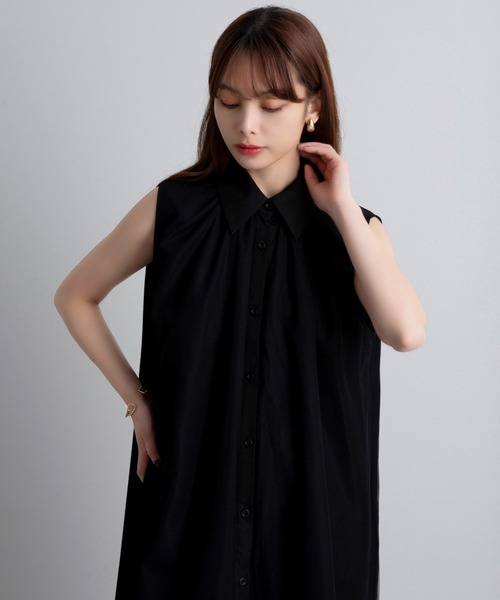 ABITOKYO(アビトーキョー)の「パワーチュールドッキングノースリーブシャツワンピース(ワンピース・レディース・ホワイト/ブラック/チャコールグレー・M/L)」の21枚目の写真