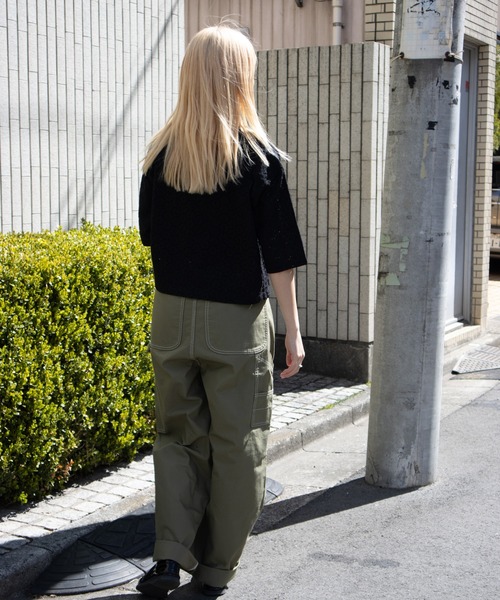 UNIVERSAL OVERALL（ユニバーサルオーバーオール）の「オープンカラーシャツ / 半袖シャツ / OPEN COLLAR SHIRT（シャツ/ブラウス・レディース・ホワイト/ブラック・F）」の8枚目の写真