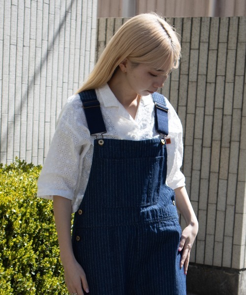 UNIVERSAL OVERALL（ユニバーサルオーバーオール）の「オープンカラーシャツ / 半袖シャツ / OPEN COLLAR SHIRT（シャツ/ブラウス・レディース・ホワイト/ブラック・F）」の3枚目の写真