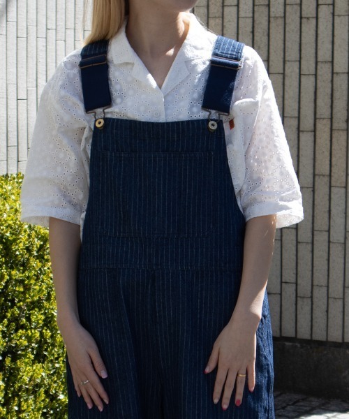 UNIVERSAL OVERALL（ユニバーサルオーバーオール）の「オープンカラーシャツ / 半袖シャツ / OPEN COLLAR SHIRT（シャツ/ブラウス・レディース・ホワイト/ブラック・F）」の5枚目の写真