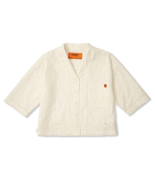 UNIVERSAL OVERALL（ユニバーサルオーバーオール）の「オープンカラーシャツ / 半袖シャツ / OPEN COLLAR SHIRT（シャツ/ブラウス・レディース・ホワイト/ブラック・F）」の10枚目の写真