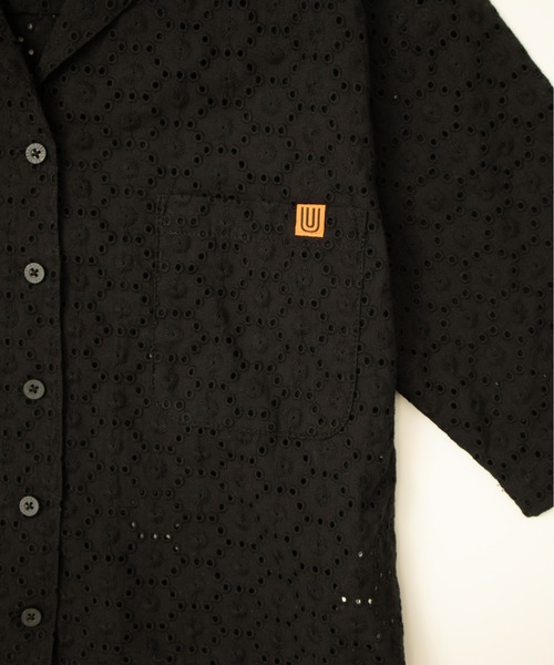 UNIVERSAL OVERALL（ユニバーサルオーバーオール）の「オープンカラーシャツ / 半袖シャツ / OPEN COLLAR SHIRT（シャツ/ブラウス・レディース・ホワイト/ブラック・F）」の14枚目の写真