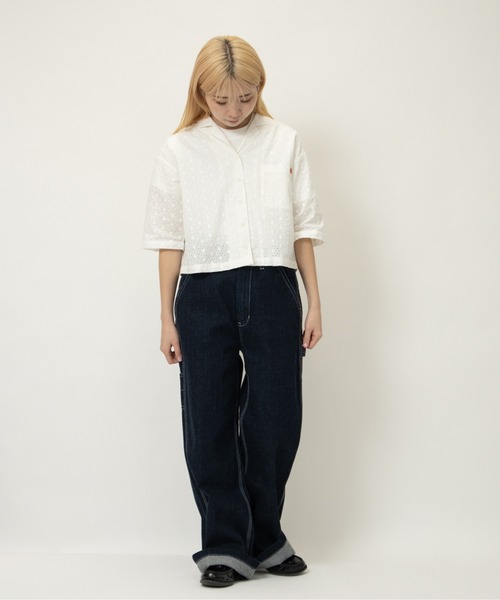 UNIVERSAL OVERALL（ユニバーサルオーバーオール）の「オープンカラーシャツ / 半袖シャツ / OPEN COLLAR SHIRT（シャツ/ブラウス・レディース・ホワイト/ブラック・F）」の15枚目の写真