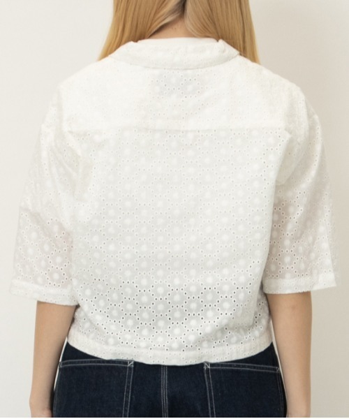 UNIVERSAL OVERALL（ユニバーサルオーバーオール）の「オープンカラーシャツ / 半袖シャツ / OPEN COLLAR SHIRT（シャツ/ブラウス・レディース・ホワイト/ブラック・F）」の18枚目の写真