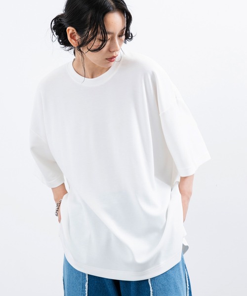 JUNRED（ジュンレッド）の「【 追加生産 】エアシルケットオーバーサイズプルオーバー（Tシャツ/カットソー・メンズ・ブラック/チャコールグレー/ホワイト/ライトグリーン・S/L/M）」の2枚目の写真