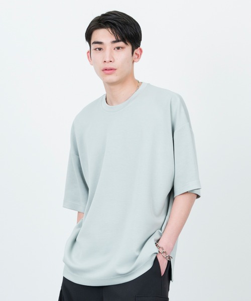 JUNRED（ジュンレッド）の「【 追加生産 】エアシルケットオーバーサイズプルオーバー（Tシャツ/カットソー・メンズ・ブラック/チャコールグレー/ホワイト/ライトグリーン・S/L/M）」の4枚目の写真