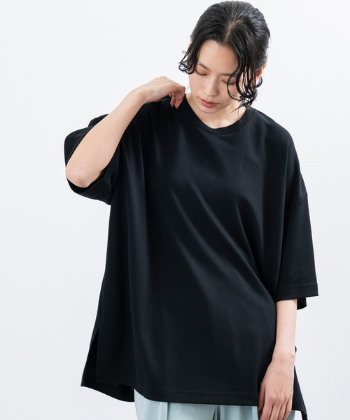 JUNRED（ジュンレッド）の「【 追加生産 】エアシルケットオーバーサイズプルオーバー（Tシャツ/カットソー・メンズ・ブラック/チャコールグレー/ホワイト/ライトグリーン・S/L/M）」の3枚目の写真