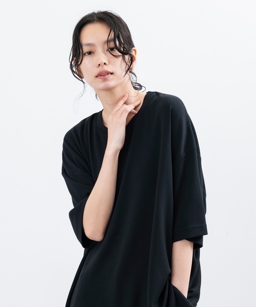 JUNRED（ジュンレッド）の「【 追加生産 】エアシルケットオーバーサイズプルオーバー（Tシャツ/カットソー・メンズ・ブラック/チャコールグレー/ホワイト/ライトグリーン・S/L/M）」の5枚目の写真