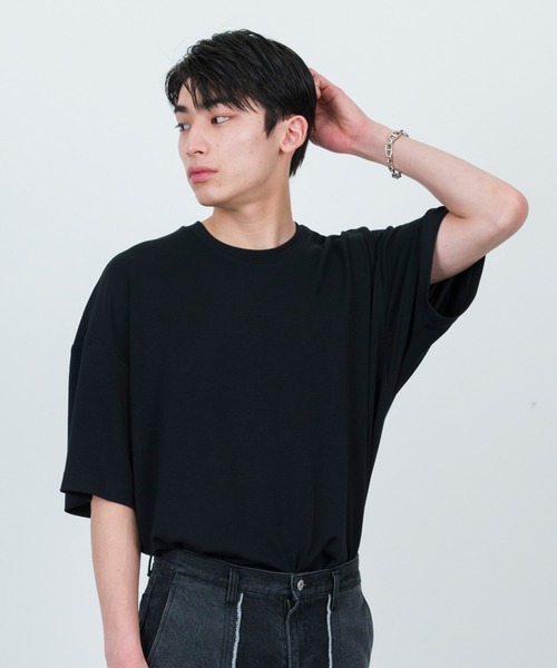 JUNRED（ジュンレッド）の「【 追加生産 】エアシルケットオーバーサイズプルオーバー（Tシャツ/カットソー・メンズ・ブラック/チャコールグレー/ホワイト/ライトグリーン・S/L/M）」の9枚目の写真